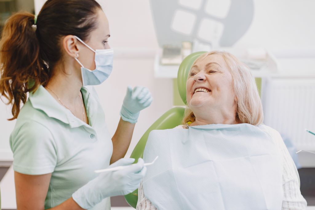 Senior Woman Having Dental Treatment Dentist S Office Woman Is Being Treated Teeth